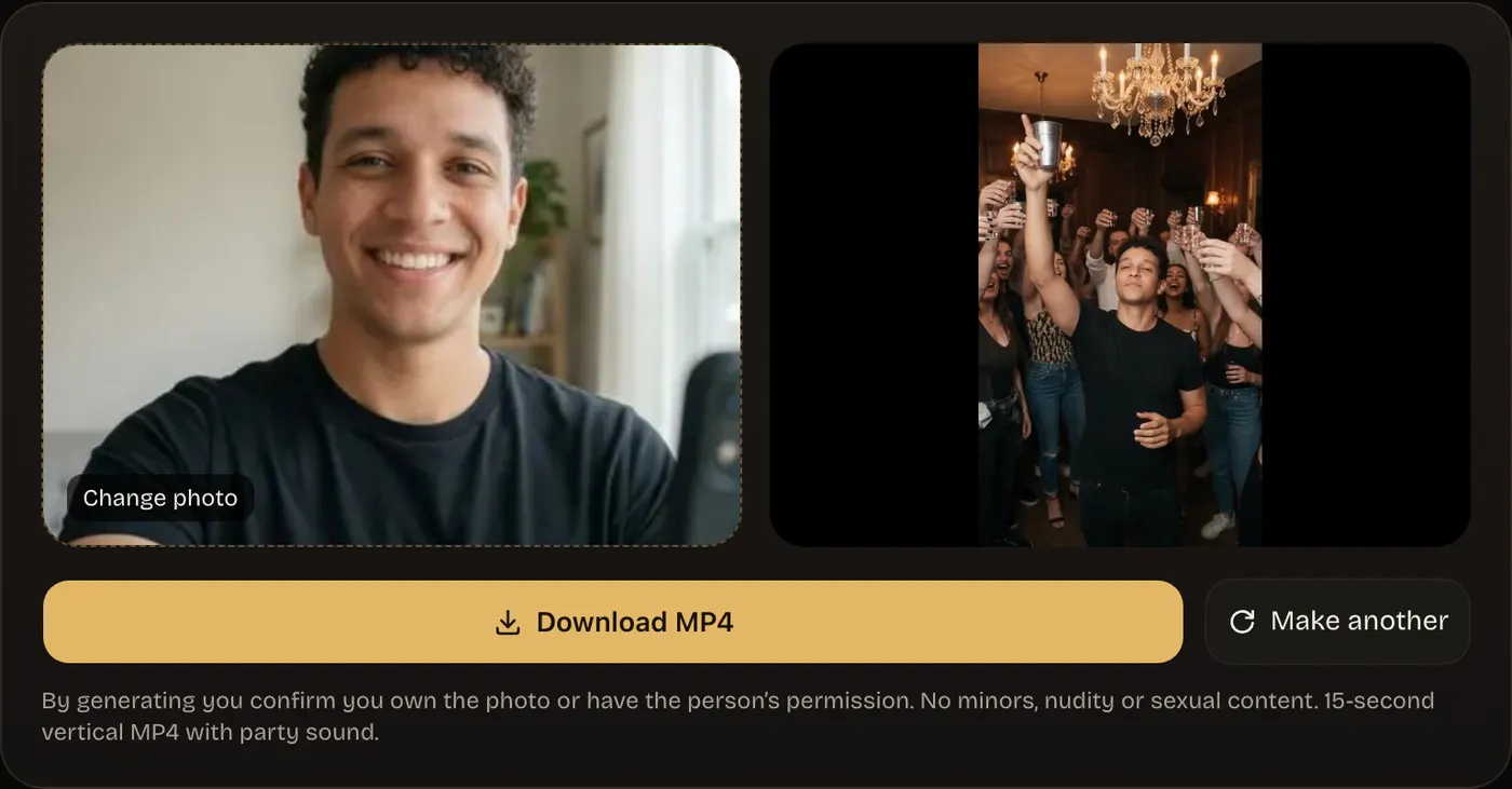 Downloading the finished Burning Bridges AI video
