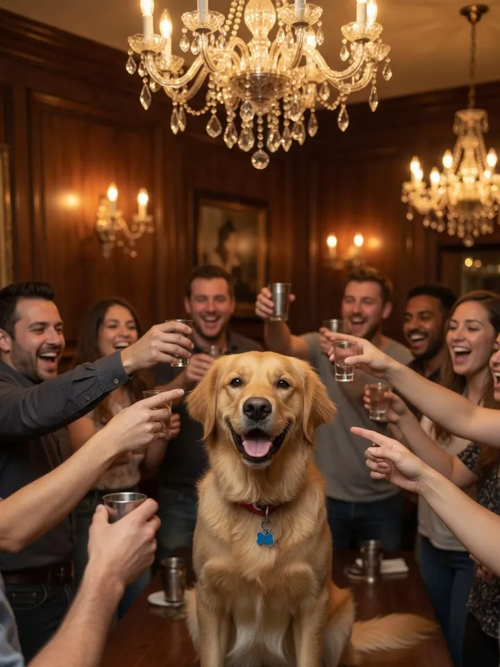 Your dog in the Burning Bridges AI party scene